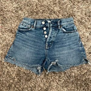 Pac Sun high rise icon denim short. Button fly. Size 22.